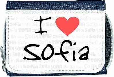 TeeTreeDesigns I love heart sofia denim wallet