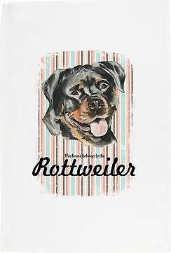 Home Rottweiler tea Kitchen Towel White