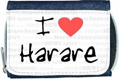 TeeTreeDesigns I love heart harare denim wallet