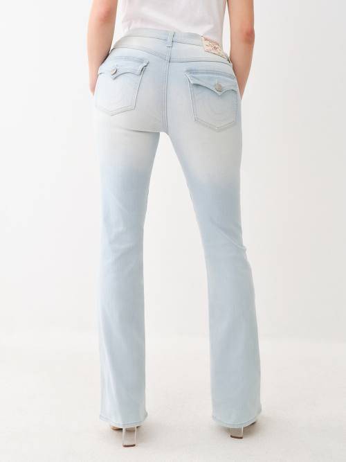 True Religion Becca Single Needle Mid Rise Flap Bootcut - Light Blue