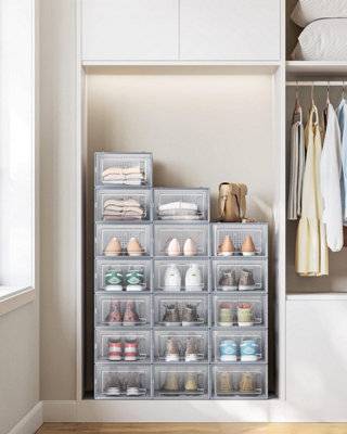 Storage boxes for shelves Songmics Songmics Stackable Organizers Shoe Rack