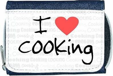 TeeTreeDesigns I love heart cooking denim wallet