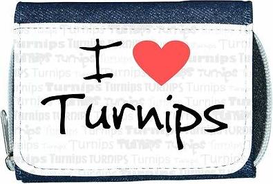 TeeTreeDesigns I love heart turnips denim wallet