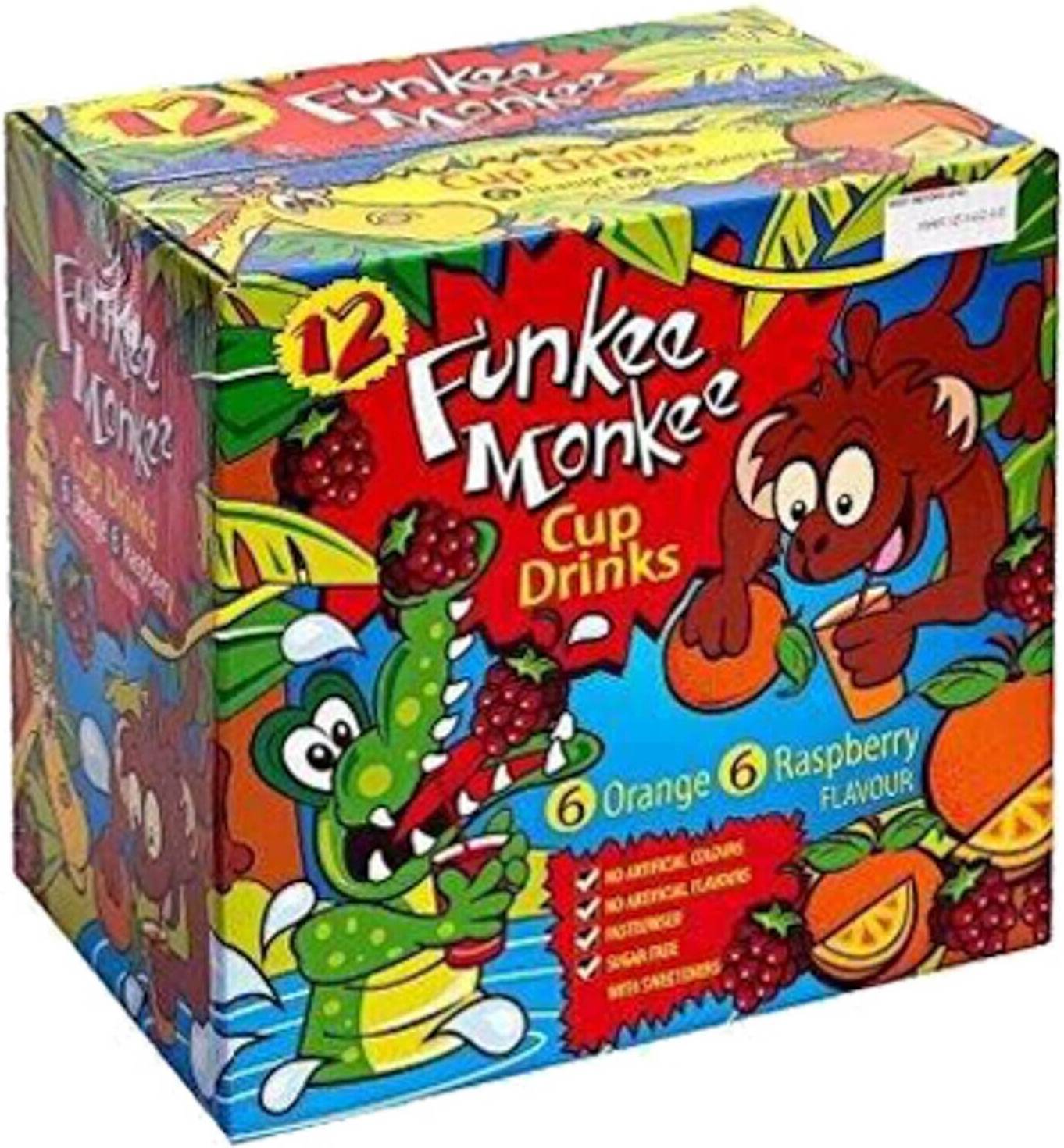 Funkee Monkee Cup Drinks Orange Raspberry 20cl 12pcs