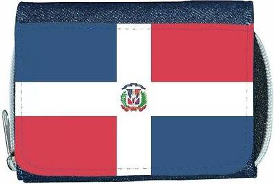 TeeTreeDesigns Dominican republic flag denim wallet