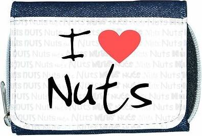 TeeTreeDesigns I love heart nuts denim wallet