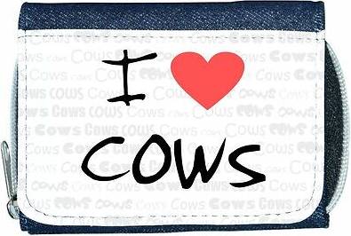 TeeTreeDesigns I love heart cows denim wallet
