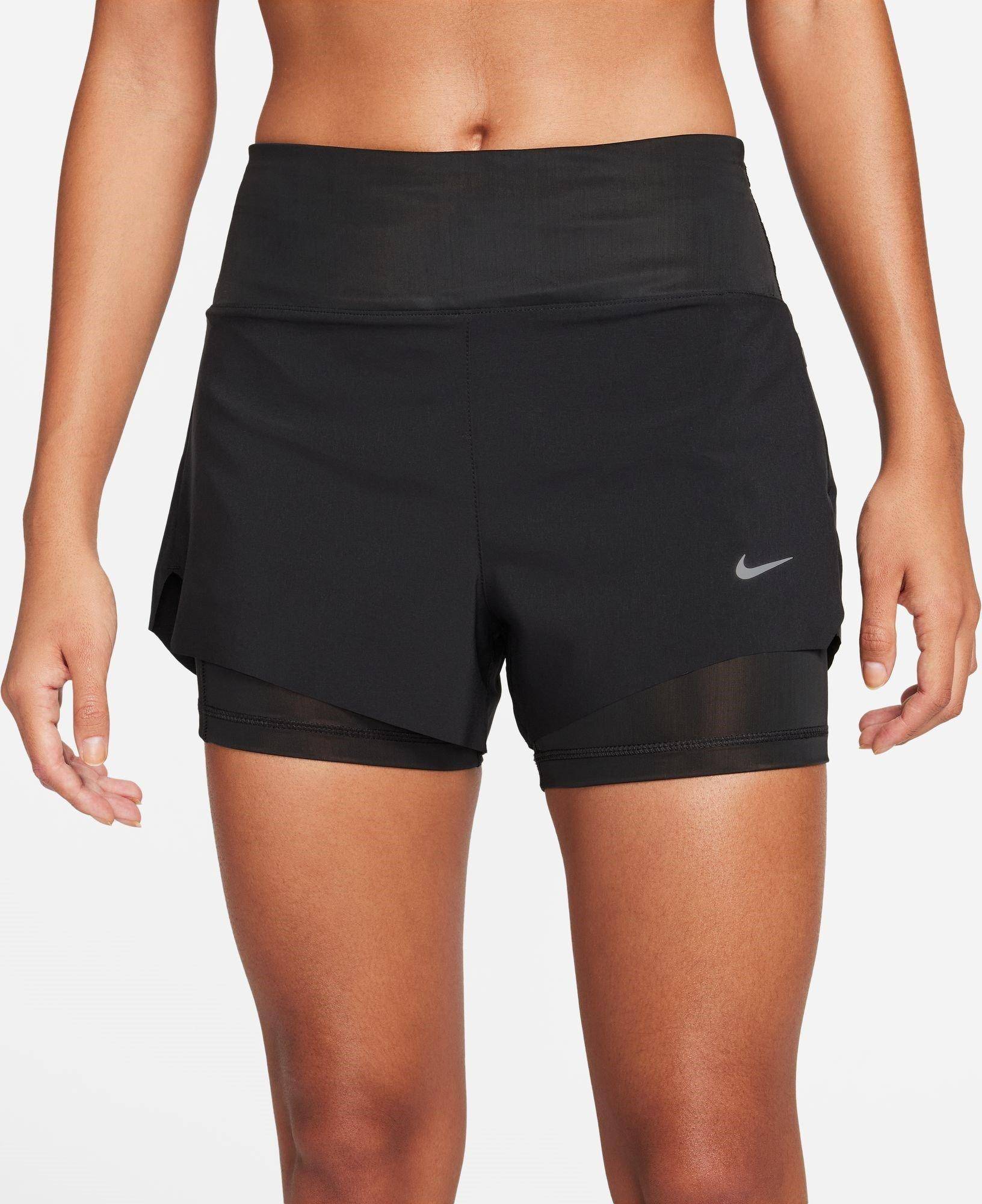 Nike Dri Fit Swift Mid Rise 3 2 In 1 Shorts - Sort