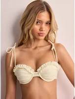 Nelly Ruffle Bikini Balcony - Vit