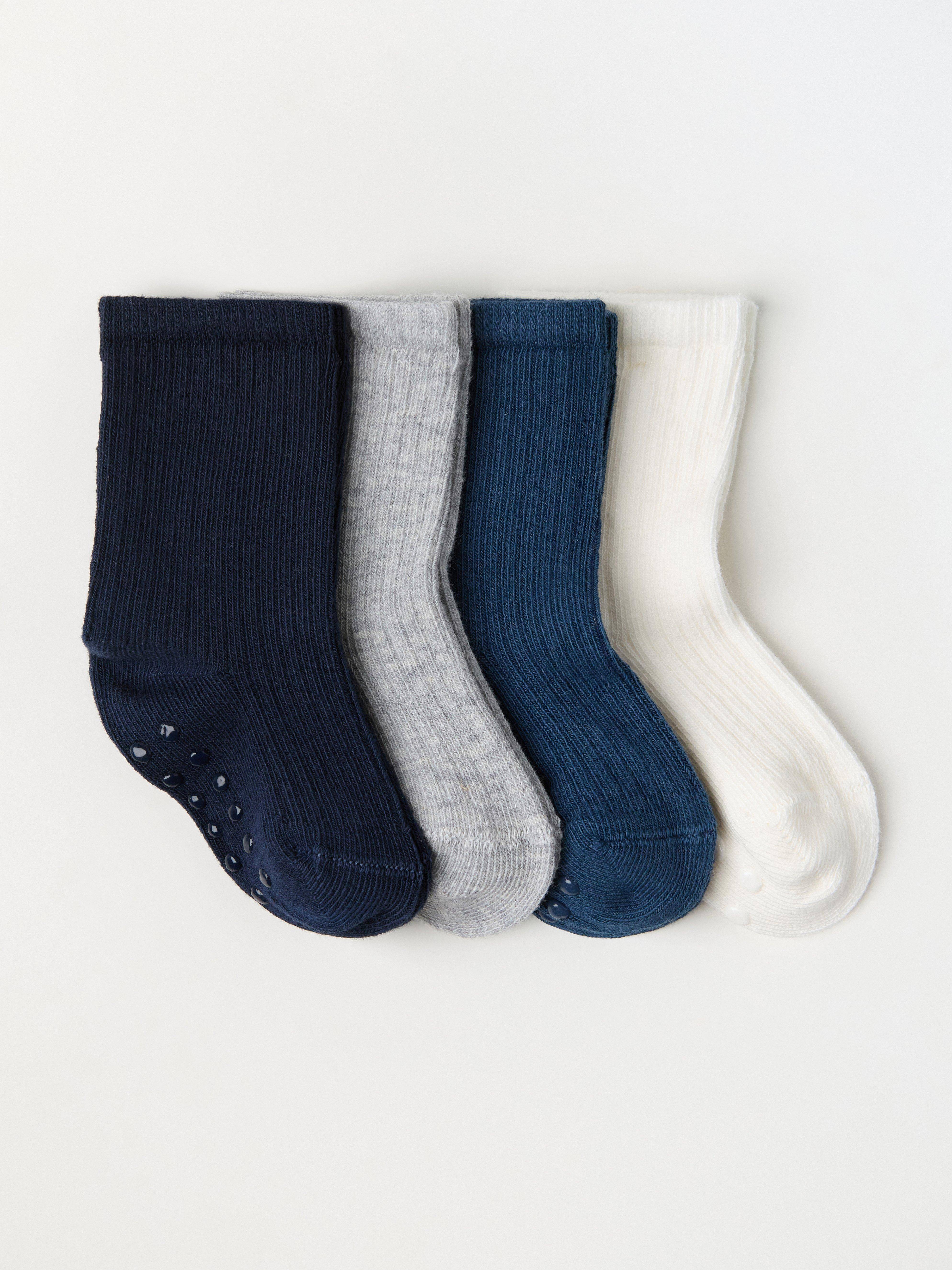 Lindex Ribbade Strumpor Sock 4P Rib Solid - Vit