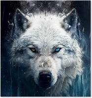 Warren Reed Wolf Face Kitchen Splash Guard