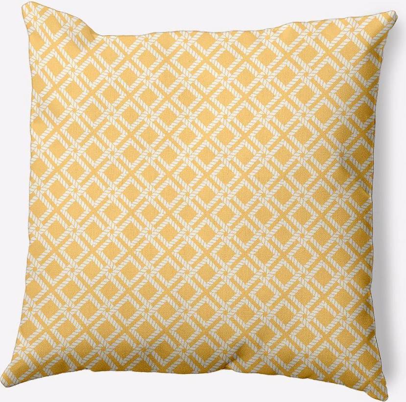 E by Design Geometric Rope Rigging Throw Pillow Yellow (40.6x40.6cm)