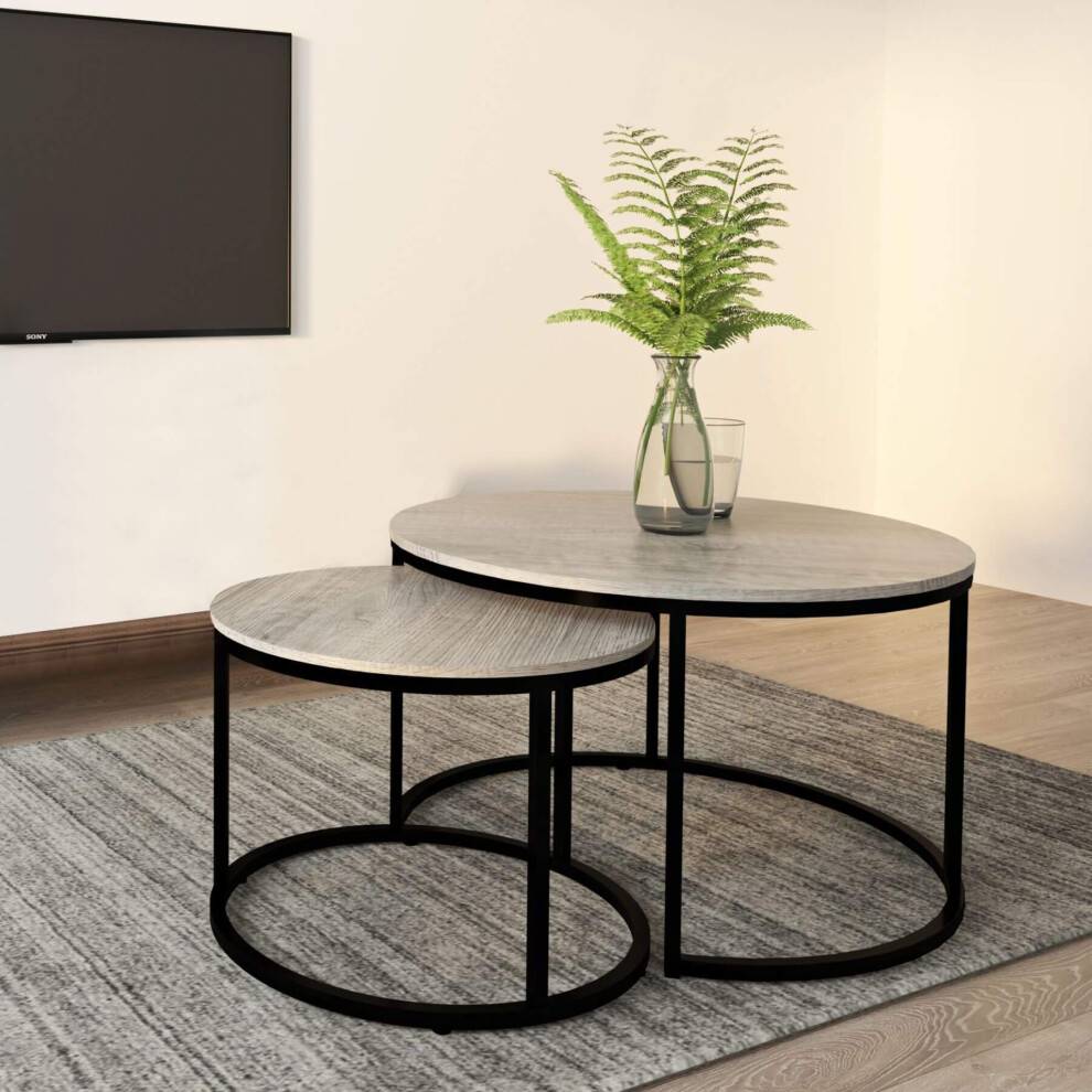 Light oak nest of tables Home Source Oakmere 2 Nesting Table 2pcs
