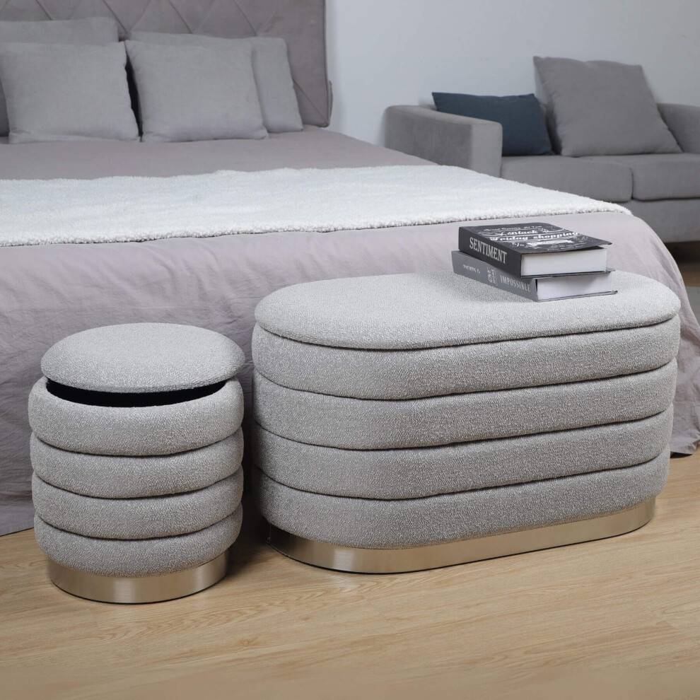 Home Source Grey Cake Set Foot Stool