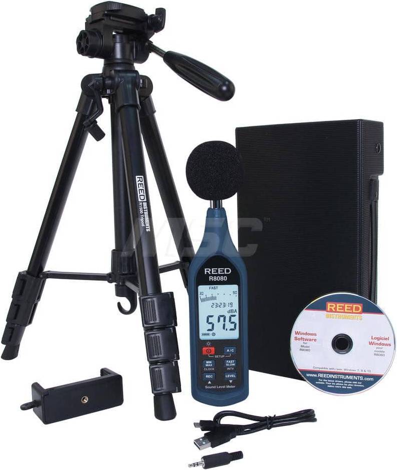 Sound Meter: A & C Frequency Weight, LCD Display 130 dB Max Part #R8080-KIT2