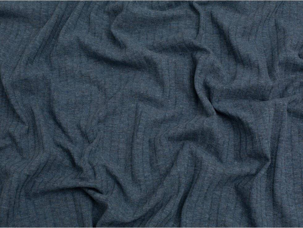 Minerva Core Rib Stretch Knit Fabrics Blue