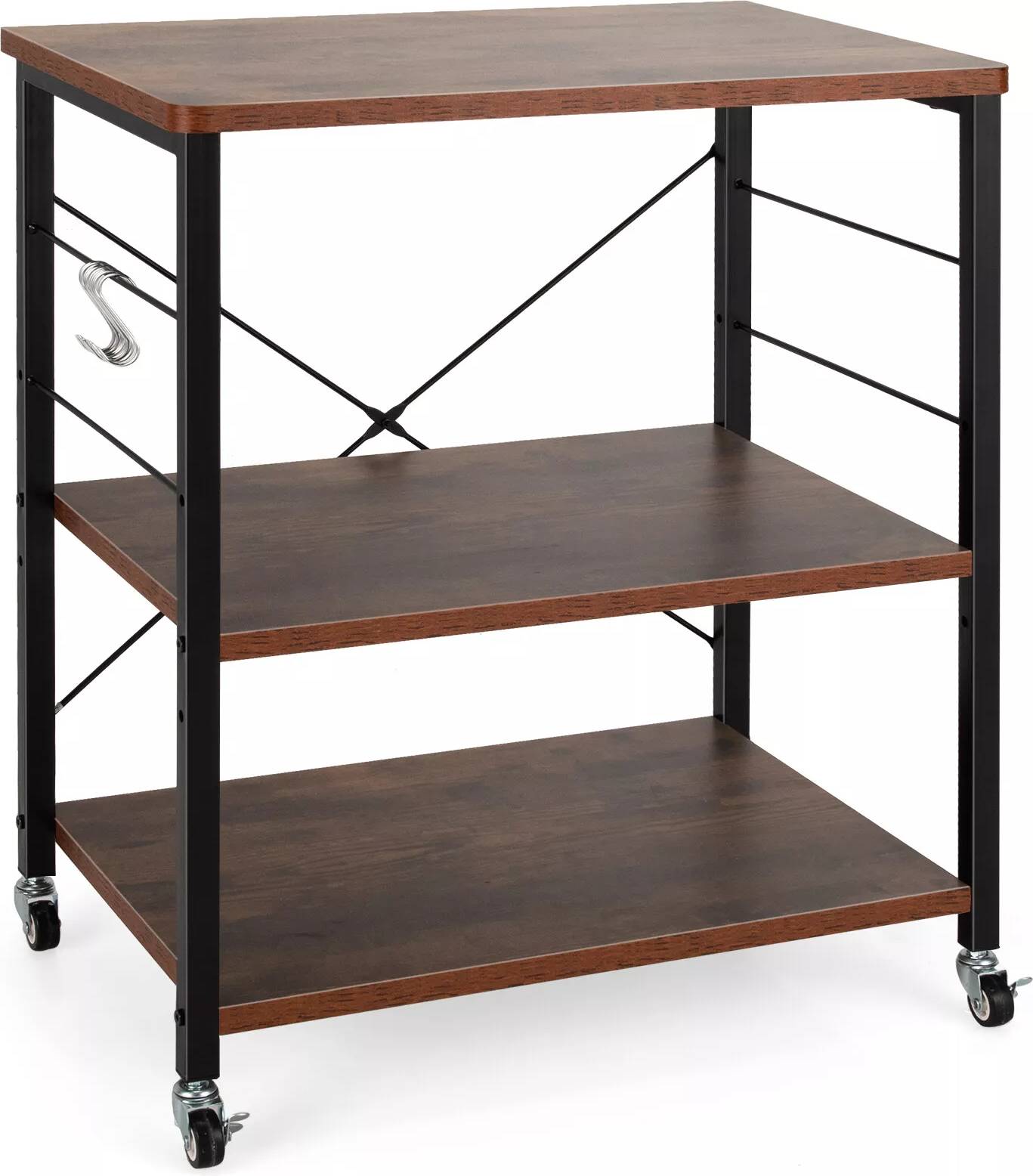 Bakers rack with storage Costway Bakers Rack Rustic Brown Trolley Table 16x23.5"