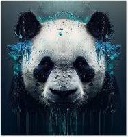 Warren Reed Panda Face Dark Background Kitchen Splash Guard