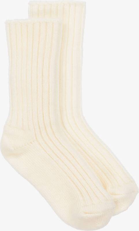 Ivory Ribbed Thermal Wool Socks