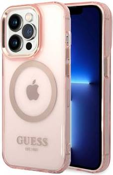 Guess iPhone 14 Pro Skal Translucent MagSafe Rosa