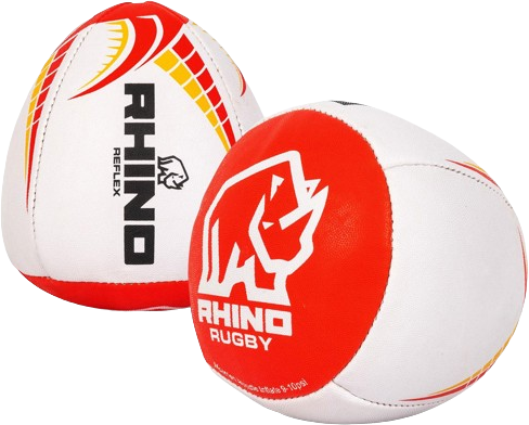 Rhino Reflex Rugby Ball - White/Red