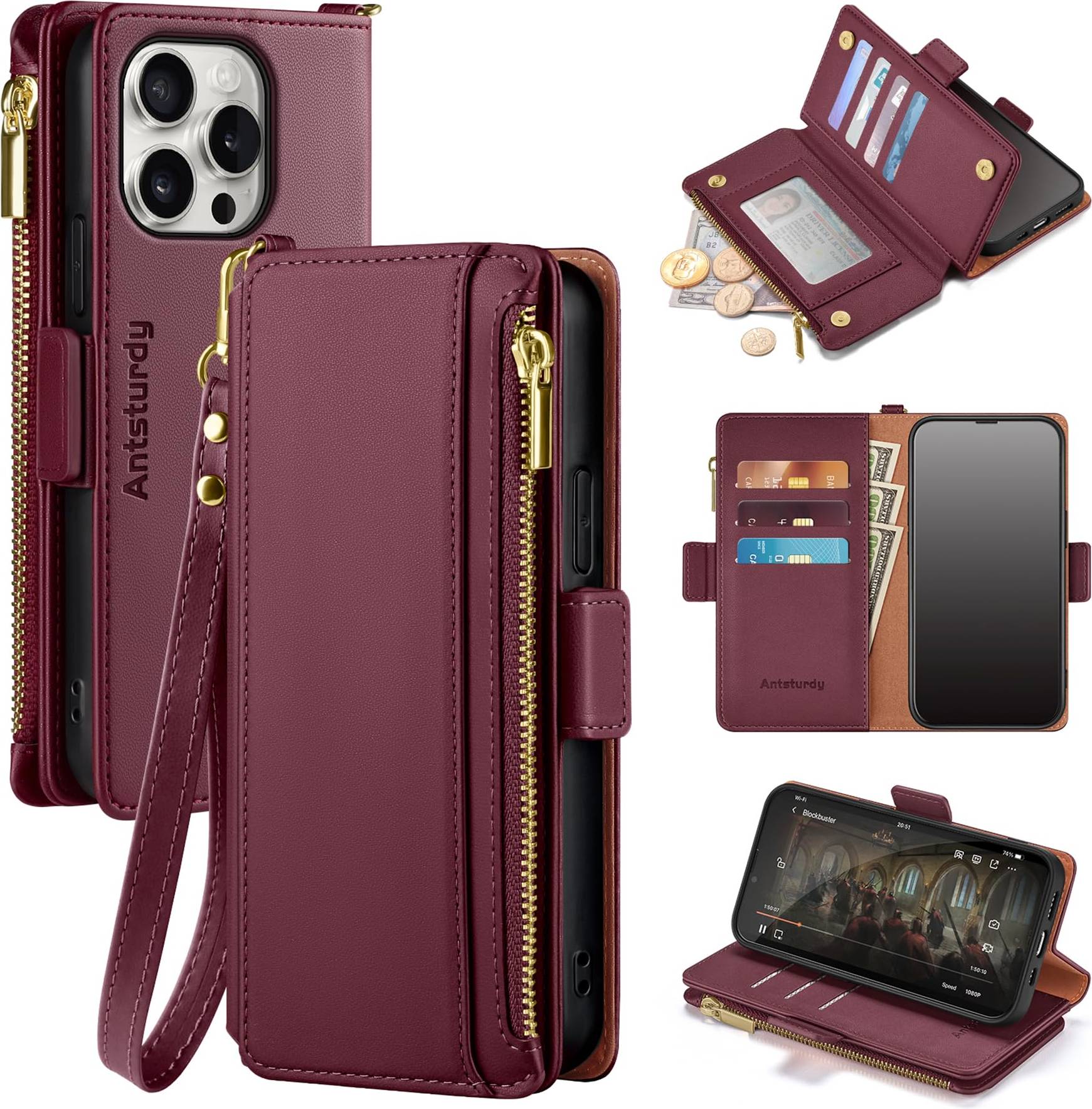 Iphone 15 pro max Compatible iPhone 15 Pro Max Wallet Case