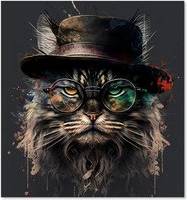 Warren Reed Maine Coon Cat With Kitchen Splash Guard