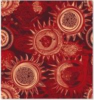 Warren Reed Abstract Red Moon Sun Kitchen Splash Guard
