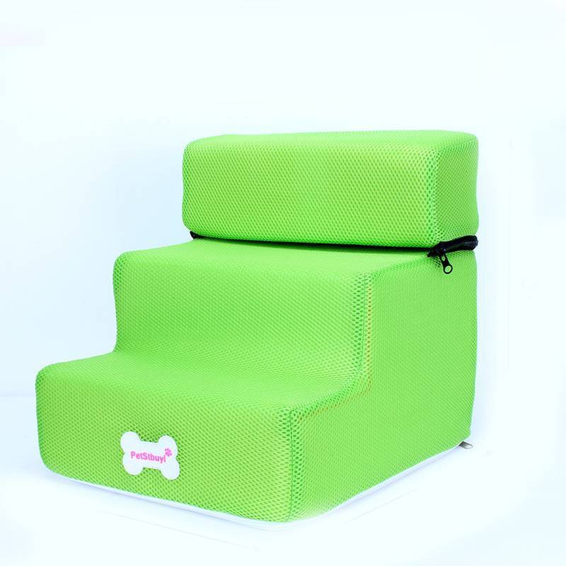 RYWOLT Green Easy 3 Step Dog Stairs For High Ramp Ladder Removable Top