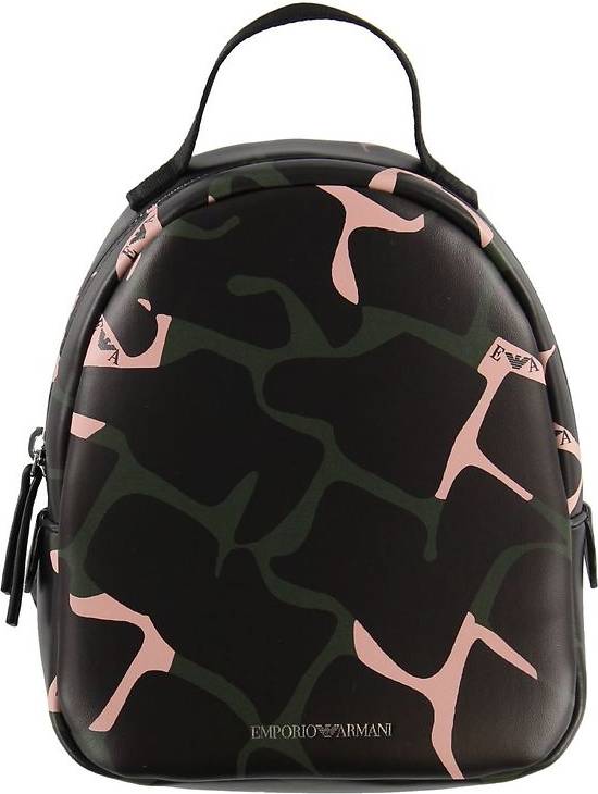 Emporio Armani Rygsæk Sort m. Army/Rosa Print OneSize Rygsæk