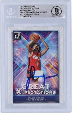 Panini America Jalen Green Houston Rockets Autographed Rookie Card