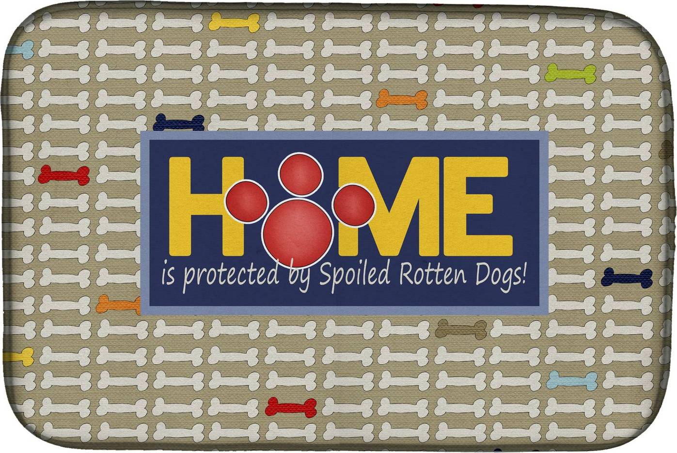 Caroline's Treasures Home Is Protected By Spoiled Rotten Dogs Dish Drying Mat Kitchenware