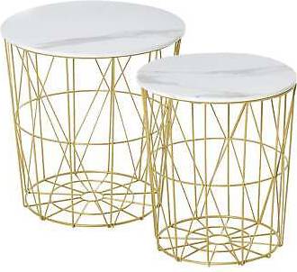 Round nest of tables Homcom Set of 2 round Nesting Table