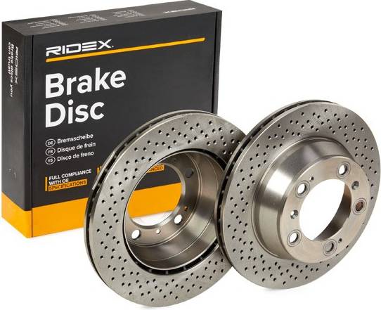 Ridex Brake Disc Rear Axle Perforated Vented Uncoated