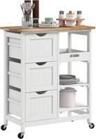 Homcom Compact Bar Cart Compact Trolley Table