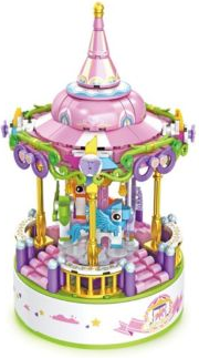 Carousel Building Block Set With Music Box 488 Pcs Multi
