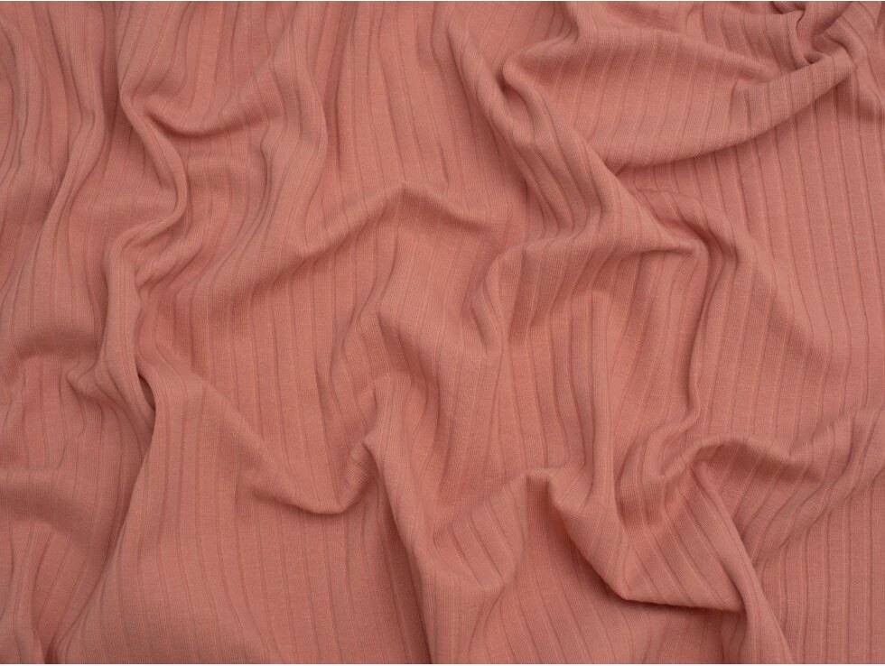 Minerva Peach Core Rib Stretch Fabrics Pink