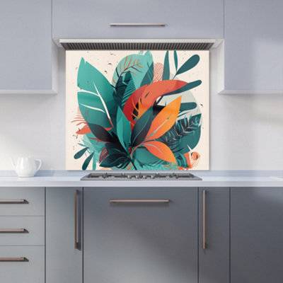 Warren Reed Tropical Leaves Kitchen Splash Guard
