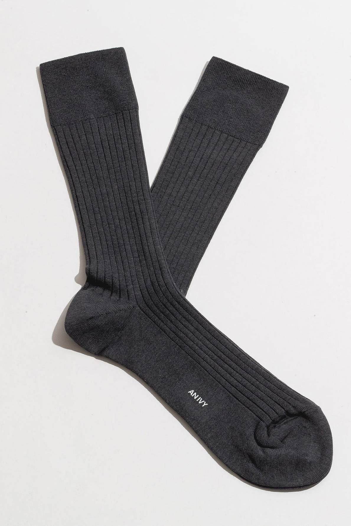 Charcoal Ribbed Socks Str: 39-42