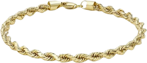 9ct gold bracelets T.H.Baker Rope Bracelet - Gold