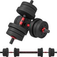 Adjustable dumbbell Homcom 2 In 1 Adjustable Dumbbells Weight Set