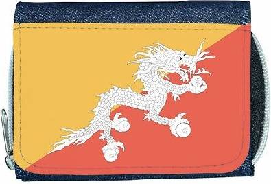 TeeTreeDesigns Bhutan flag denim wallet