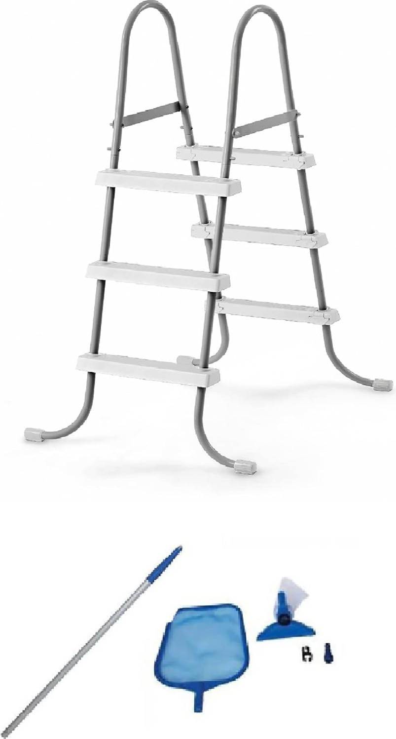 Above ground pool ladder Intex Above Ground Pool Ladder and Cleaning Maintenance Kit