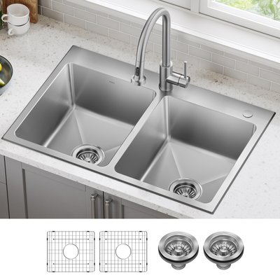 Fairlane Drop-In Top Mount Kitchen Sink - 18 Inch