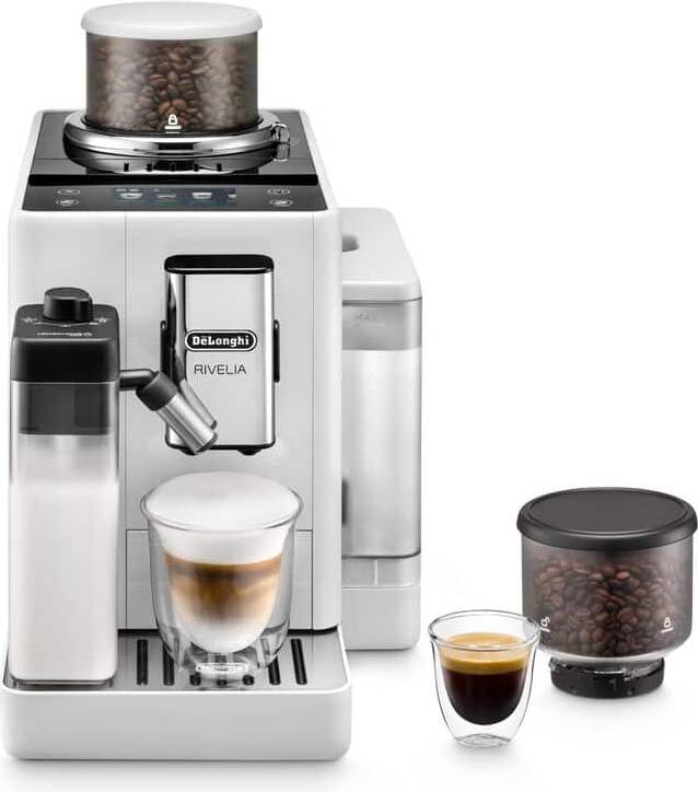 De'Longhi Rivelia automatic compact bean cup Arctic