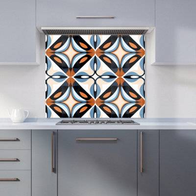 Warren Reed Blue Geometric Pattern Splash Guard