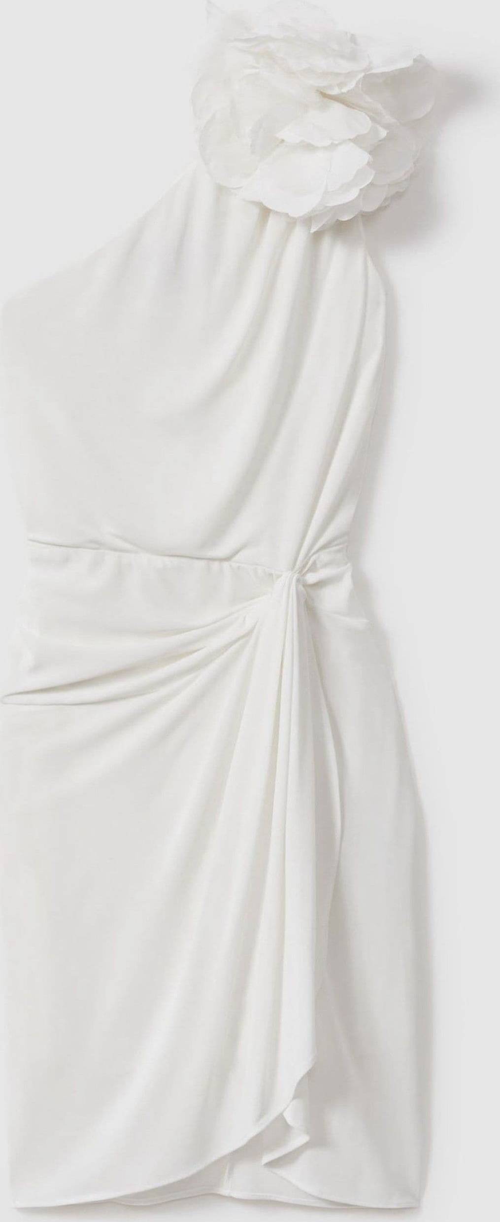 White Ruffled One Shoulder Mini Dress