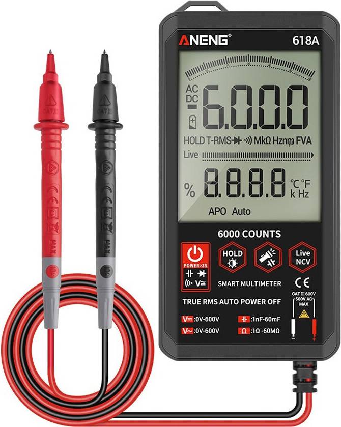 ANENG ANENG 618A Digital Multimeter Smart Touch DC Analog RMS Tester
