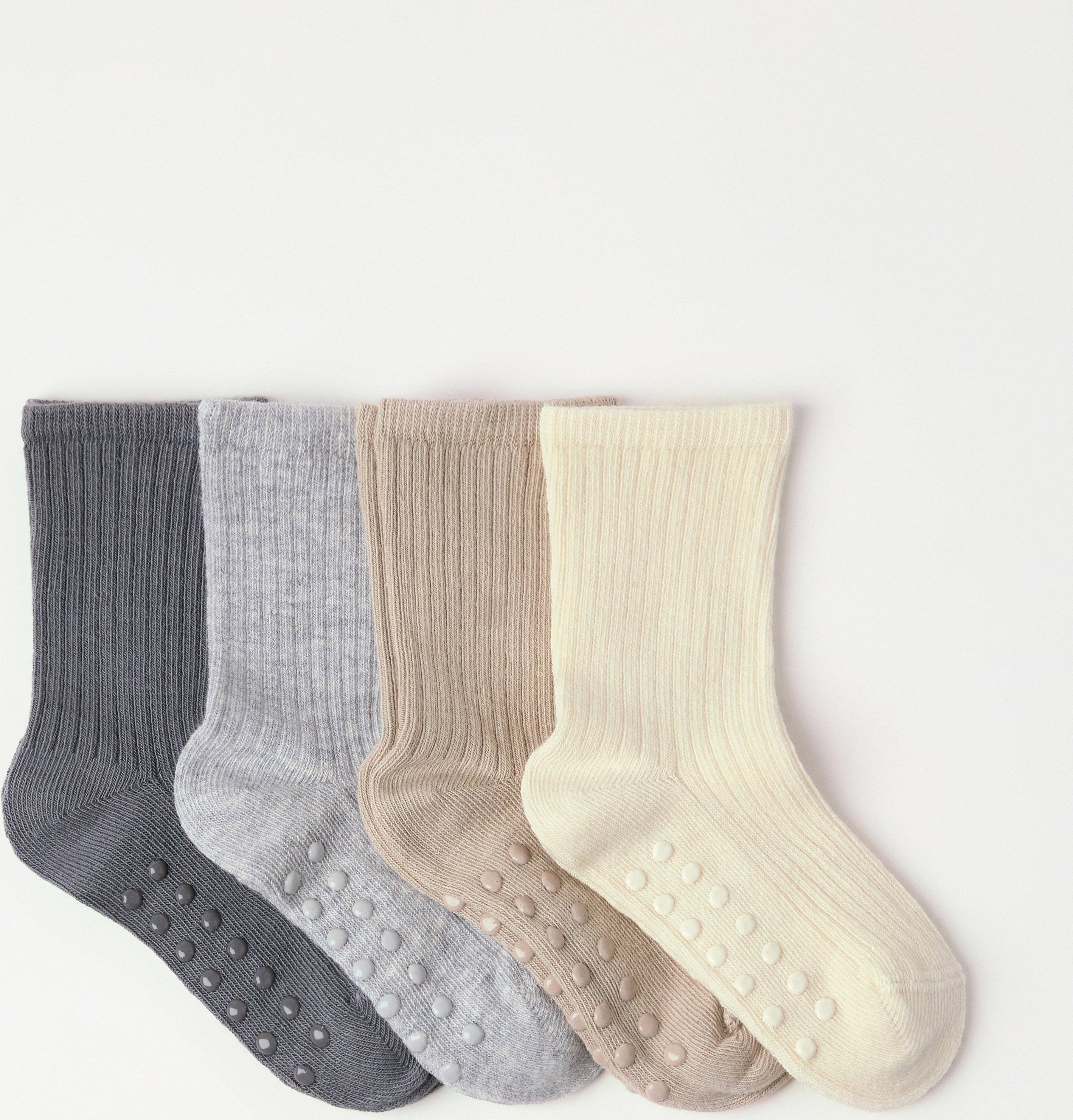 Lindex Sock 4P Rib Solid - Multi/Patterned