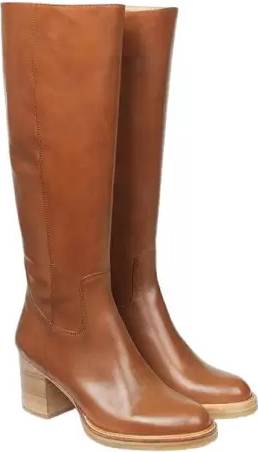 Angulus Bootie Block Heel With Zippe - Brun